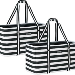 Extra-Large Foldable Utility Tote Bags, 2-Pack