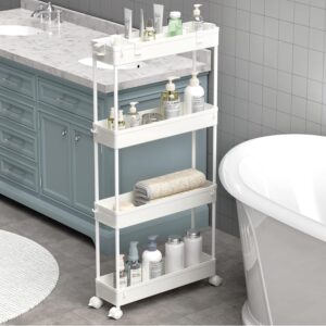 SPACELEAD Four-Tier Slim Rolling Storage Cart