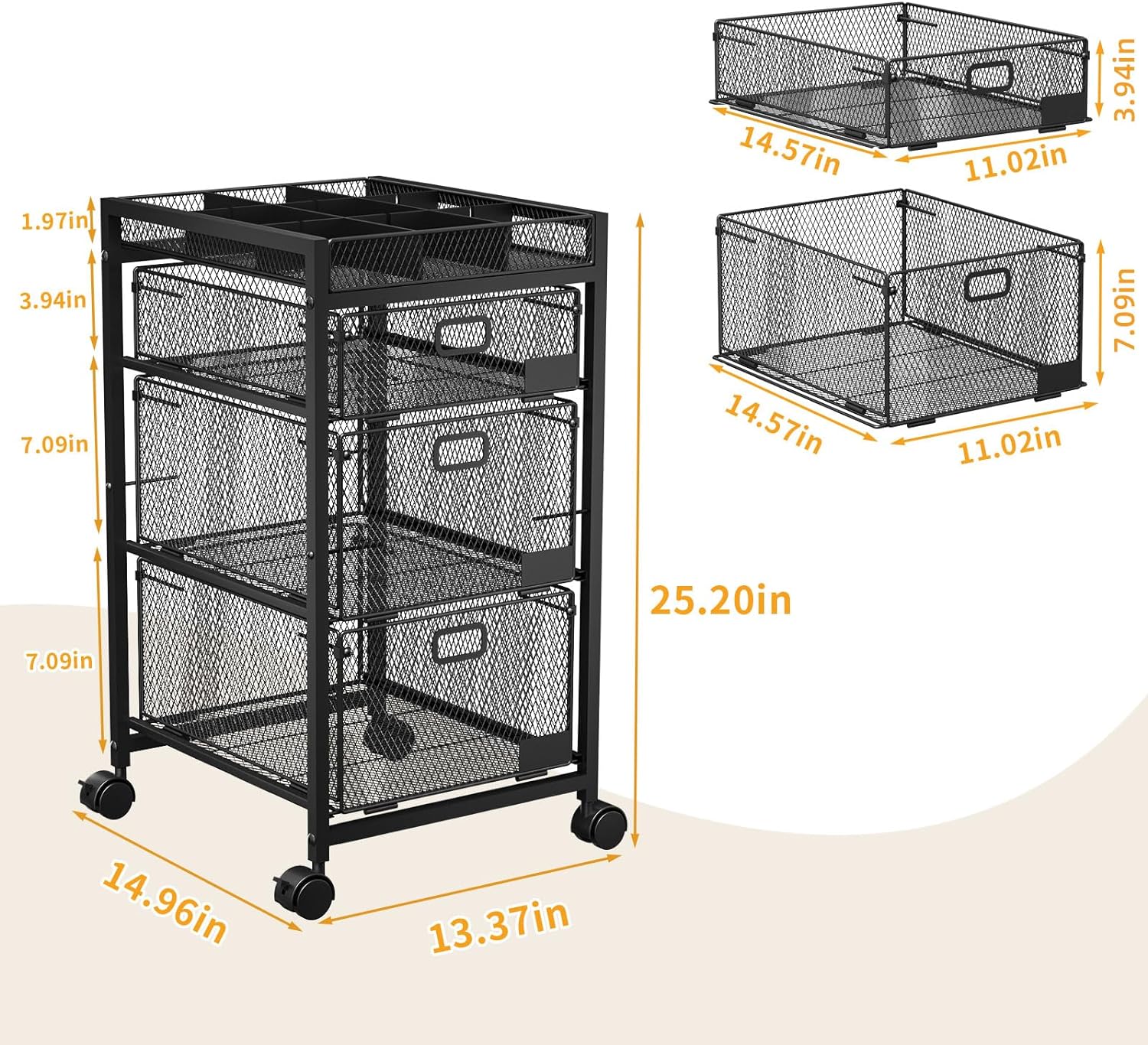 Three-Drawer Rolling Craft and Small-Parts Organizer - Image 3