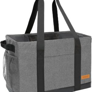 WONDAY Large Foldable Utility Tote With Pockets and Waterproof Bottom