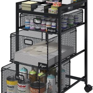 Three-Drawer Rolling Craft and Small-Parts Organizer