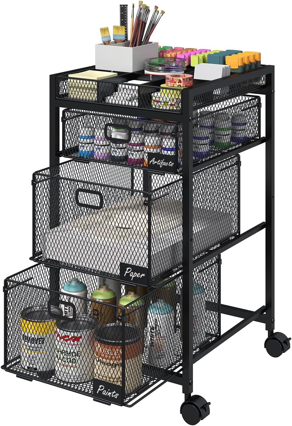 Three-Drawer Rolling Craft and Small-Parts Organizer